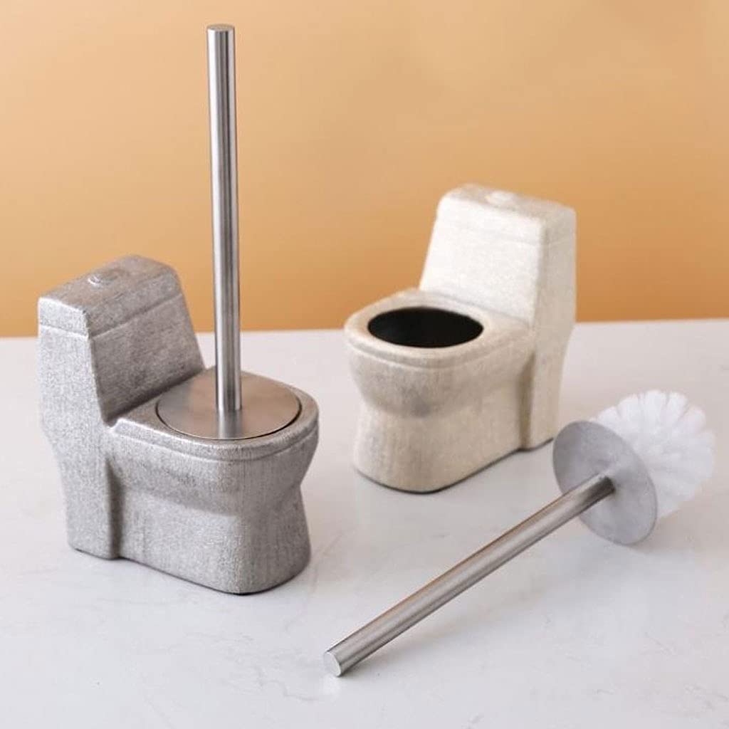 Escobilla Baño/Escobilla y Portaescobillas de Baño Escobilla de inodoro de cerámica hecha a mano, escobilla de inodoro de acero inoxidable con mango largo, escobilla de limpieza de diseño de inodoro c