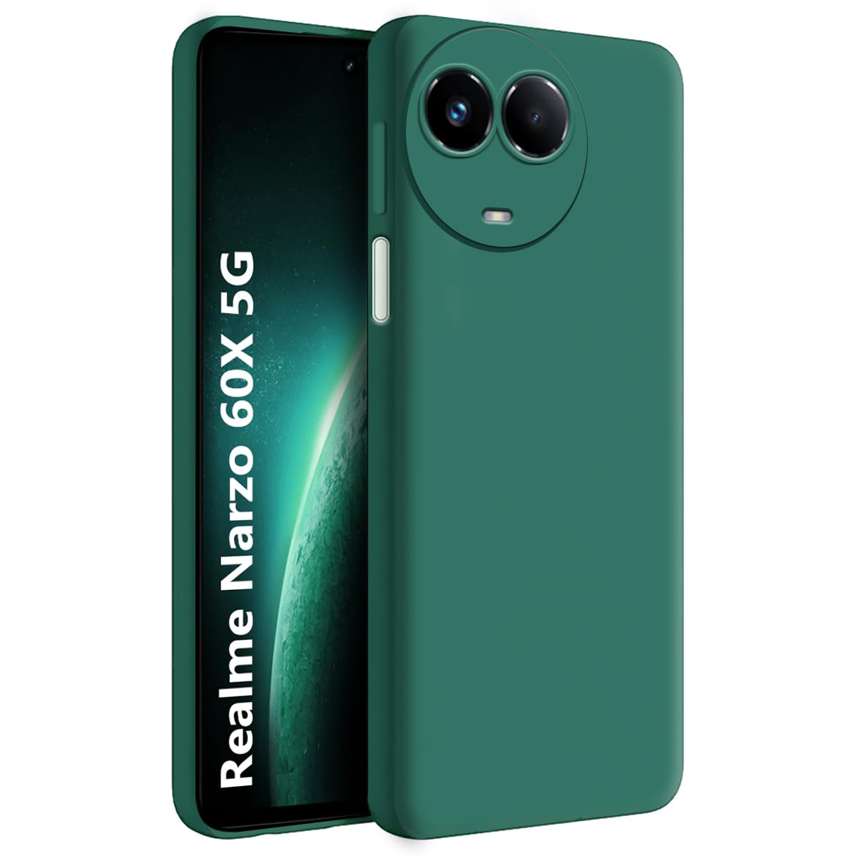 Fashionury Back Cover Case for Realme Narzo 60X 5G | Camera Bump Protection Matte Soft Silicon Flexible | All Side Shock Proof Rubberised Back Case Cover for Realme Narzo 60X 5G (Green) (B0CHJJ93K5) Amazon Price History, Amazon Price Tracker