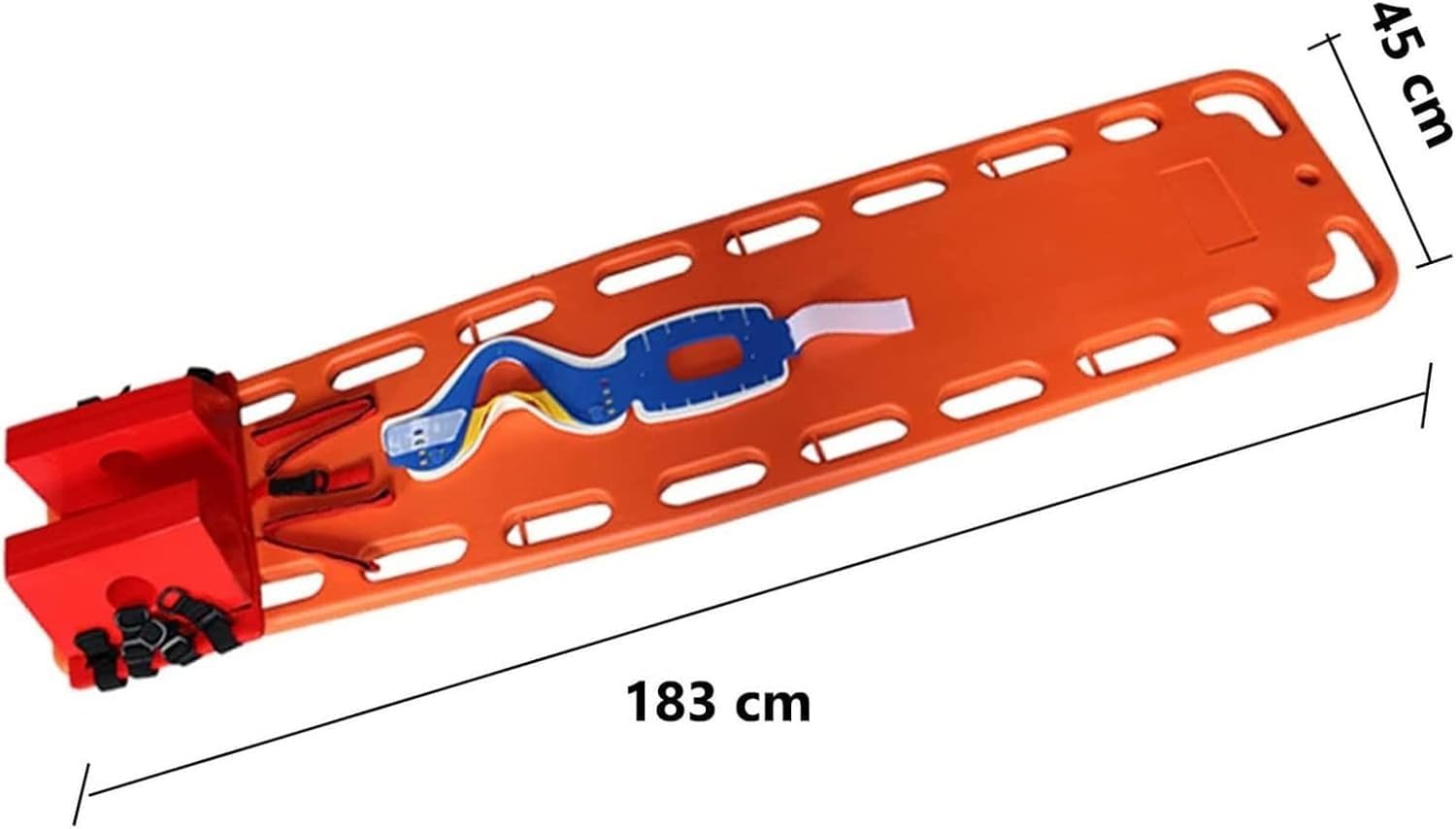 Plastic Rescue Board, Swimming Pool Carrier First Aid Spine Board for Adults with Head Immobilization and Neck Support, Water Rettu Belt System