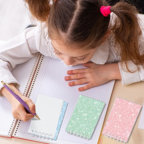 Image of Glenmal 24 Pcs Mini Notepads for Kids Party Favors Mini Tie Dye Note Pads Glitter Colorful Little Pocket Notepads for Girls Gift Classroom Rewards 20 Pages Each (Light Color)