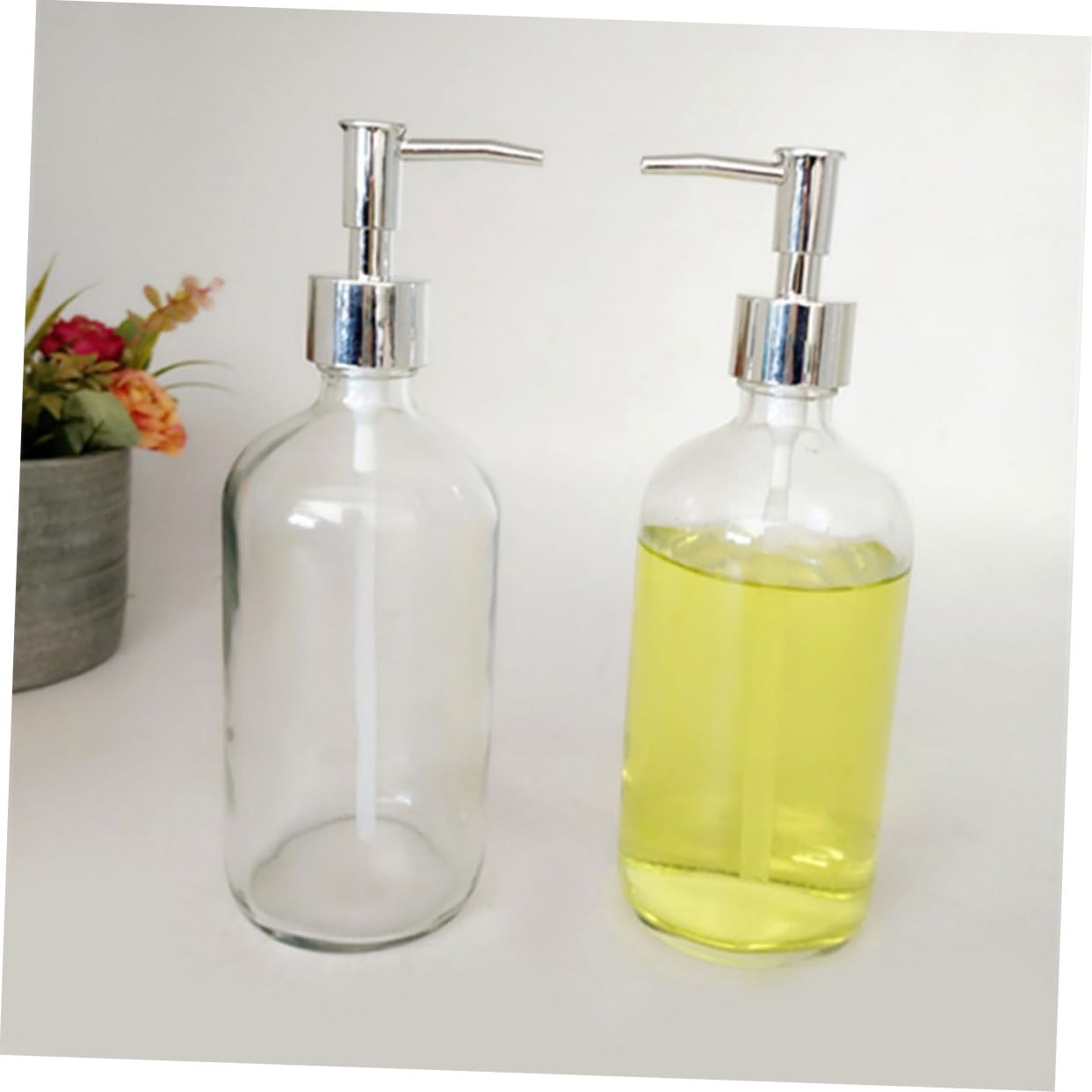 Cabilock 4 Piezas Contenedor De Loción Botella De Loción Portalápices para El Aula Contenedor De Artículos De Tocador Dispensador De Jabon Champú Botella De Vidrio