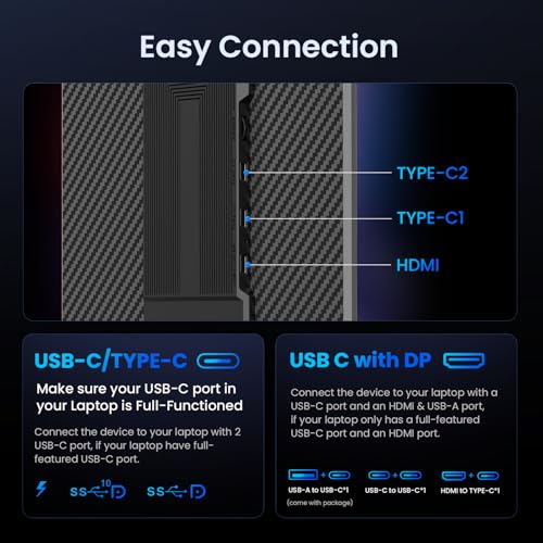 Image of 15.6 inch Laptop Screen Extender, 1080P FHD Laptop Monitor Extender, 235 Rotating Detachable Dual Monitor, Plug & Play Triple Screen for 13 inch-17.3 inch Laptops, Compatible with Mac /Windows /Android & Dex
