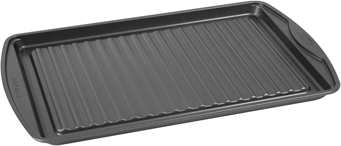 Baker's Secret Nonstick Grill Pan for Oven 17.5" x 11", Carbon Steel Oven Grill Skillet with Premium Food-Grade Coating, Non-stick Grill Pan, Roasting Baking Supplies - Classic Collection