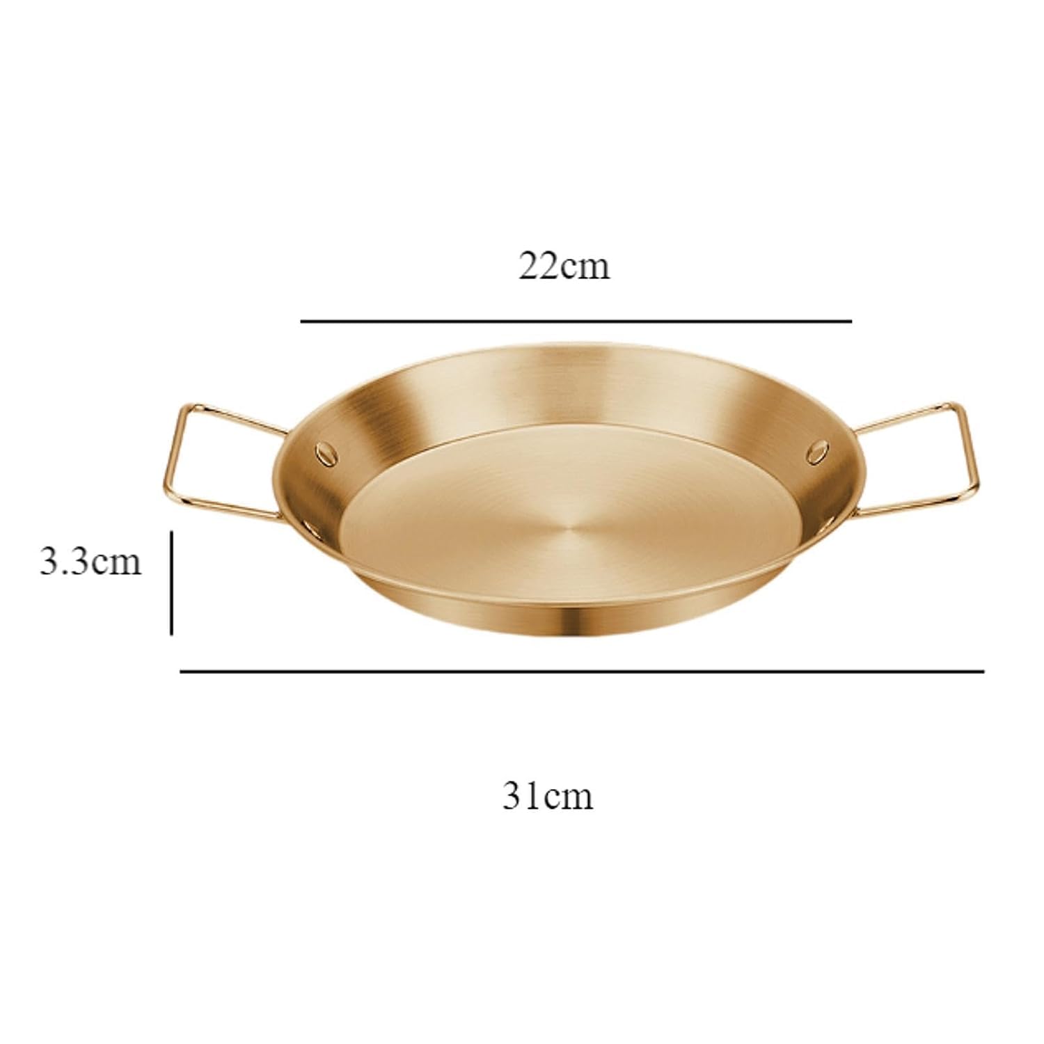 Stainless Steel Everyday Pan Korean Noodle Ramen Pot Small Stockpots Pasta Pots Stir Fry Pan Omelet Paella Pans Small Pots for Home and Outdoor, Dishwasher Safe (Gold 24cm)