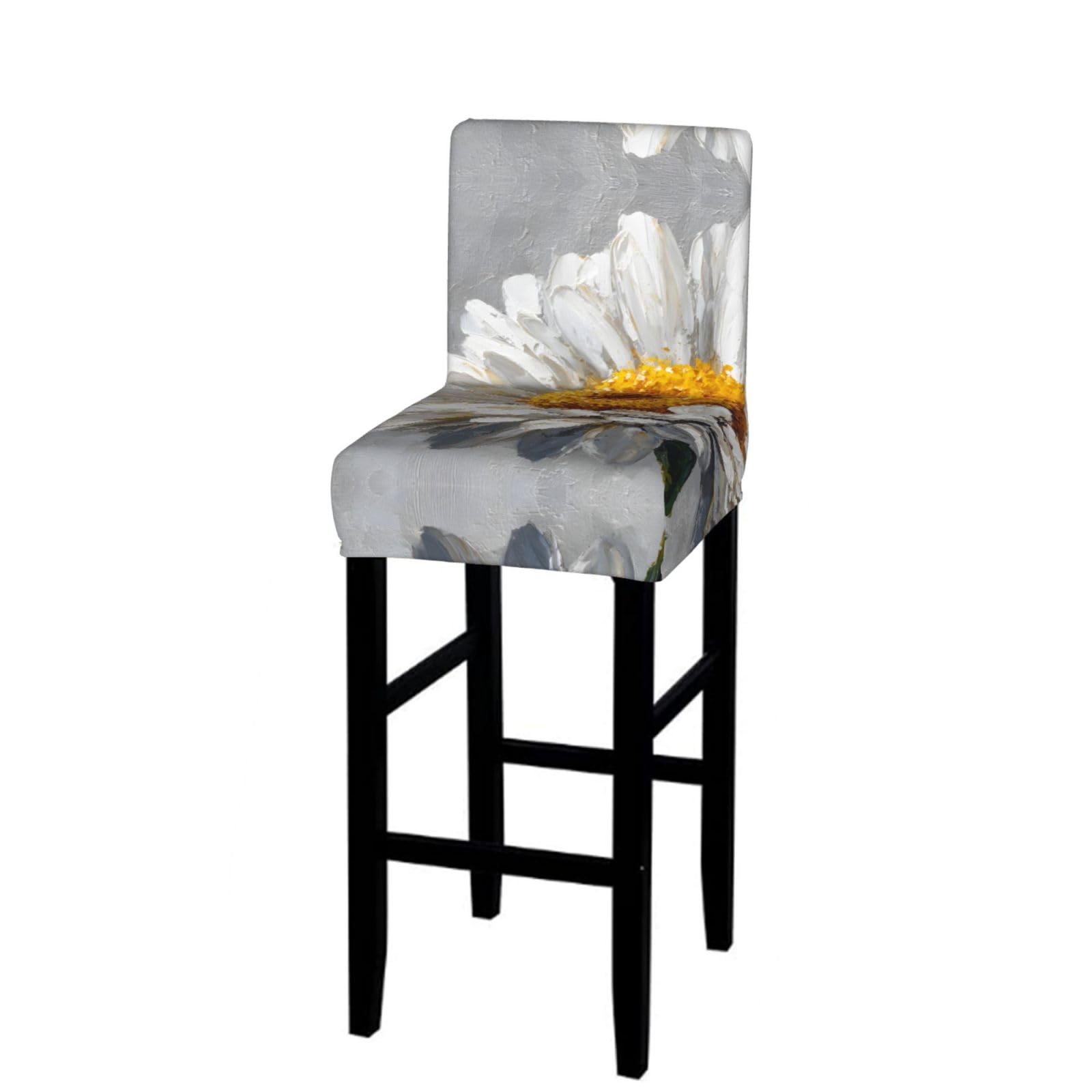 WXWJSHMGC French Country Daisy Print Bar Stool Covers Stretch Counter Height Chairs Covers