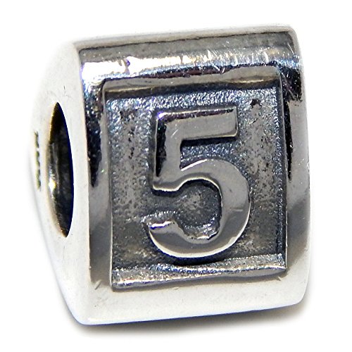 ICYROSE Solid 925 Sterling Silver Triangle Number Charm Bead
