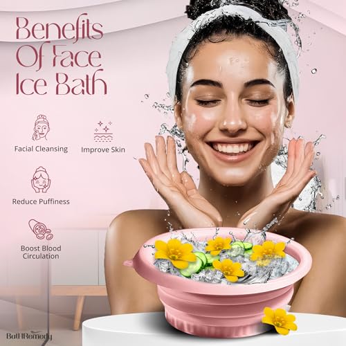 Image of Ice Face Bowl for Skin Care, Foldable Ice Water Bowl for Facial Dip, Reusable Cooling Bowl for Spa, Cold Therapy Bath Bowl for Beauty, Portable Ice Facial Bowl for Daily Skincare (Purple)