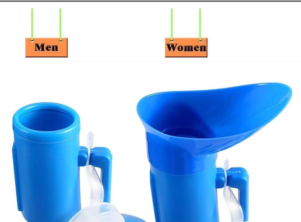 Urine Bottles for Men Women Urinal Pee Bottle Universal Portable 2000 ML with Female Adapter for Camping Car Travel Urinal