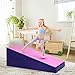 Gymax Incline Gymnastics Mat, Wedge Shape Gymnastics Incline Mat Non-Folding Gymnastics Gym Fitness Tumbling Mat, Ideal for Tumbling, Practice & Exercise (33