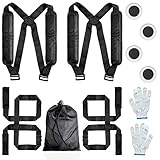 Schwarzer verstellbarer 2-Personen-Hebe- und Umzugsgurt für schwere Gegenstände mit einem Gewicht von 300 kg zum einfachen Tragen von Möbeln, Geräten und Waren