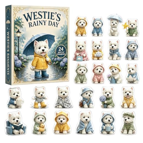 Westie Calendrier de l'Avent 24 jours avec breloques en forme de chien