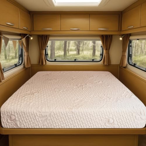 Image of Foamma 4” x 28” x 75” Camper/RV Travel Gel Memory Foam Bunk Mattress, Organic Cotton Cover, Made in USA, Comfortable, Travel Trailer, CertiPUR-US Certified Foam