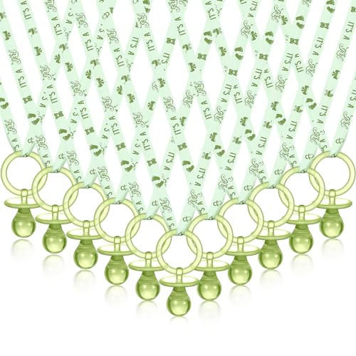 Junkin 60 Piece Baby Shower Pacifiers Necklace Charm,Green