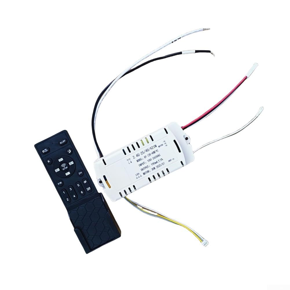 Telecomando per ventilatore invisibile con dimmer continuo DC e controller inverter per ventilatore a soffitto a 6 velocità con funzione timer e facile accoppiamento(B)