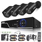 FREDI Security Camera System 8-Channel HD-TVI 1080P Lite Video Security System DVR and (4) 1.0MP Indoor/Outdoor Weatherproof Cameras with IR Night Vision LEDs- Without HDD