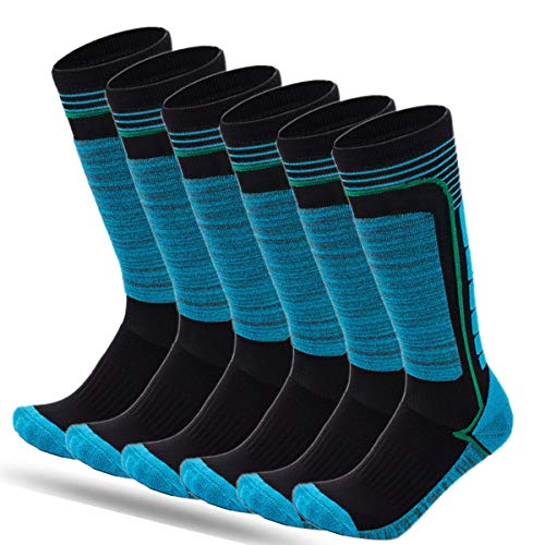 FINGER TEN Unisex Skisocken Herren Damen Kinder 2 Paar 30-35 35-40 40-45 Skistrumpf Baumwolle Sportsocken Skifahren Snowboard socken Für Mädchen Jungen,Thermosocken …