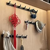 Jamend Clxp 2 PCS Space Aluminum 5-Hook Coat Hooks with Screws, 17.1-Inch Robe Rack, for Hanging Dog