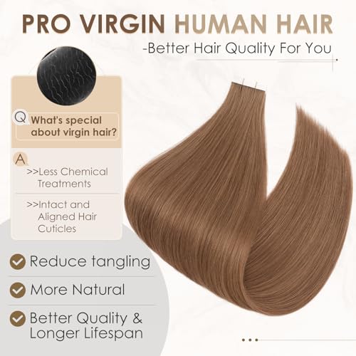 Elailite 20 Pcs Tape in Hair Extensions Real Human Hair - Image 3