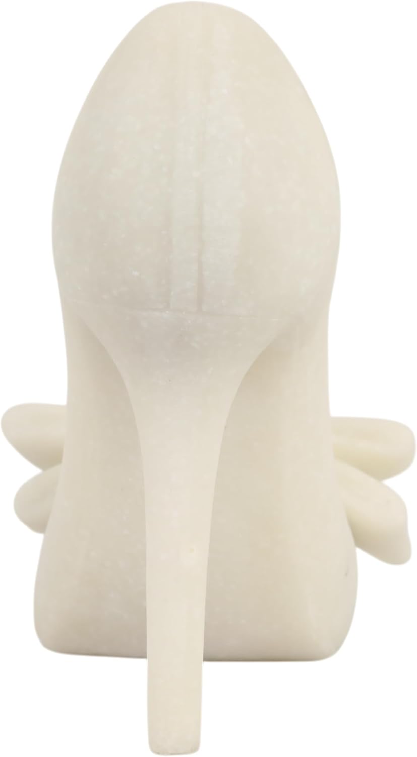Elegant Resin High Heel Figurine for Home Decor - Decorative Sculpture Accent for Bathroom Vanity, Office, and Living Room Decor - Ideal Ornament for Shelf Display and Coffee Table - 7", White
