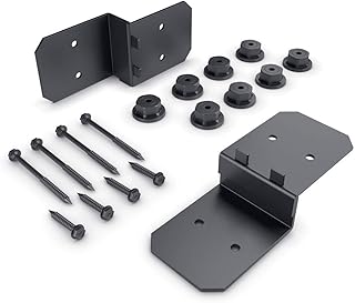 OZCO Ironwood Post-to-Beam Connectors, 4", Steel, Powder Coated Finish, Black, 2 Pieces