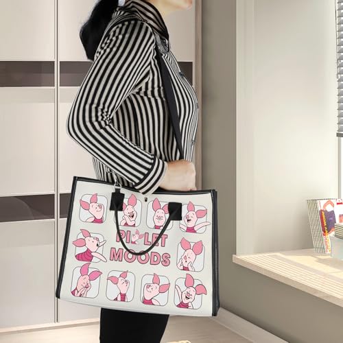Bolsa Tote Divertida de Cerdito para Hombro miniatura 7