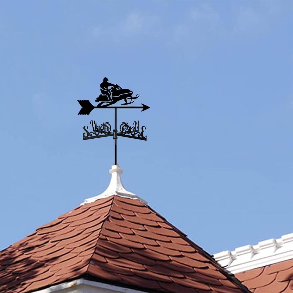 Wykwintny metalowy wiatrowskaz ornament wiatrowskaz ze stali nierdzewnej w kształcie retro wiatrowskaz, scena farma wiatrowa ogród palik dekoracyjny kierunek I,