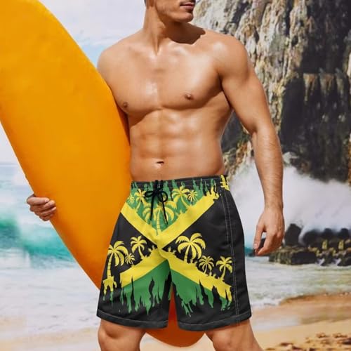 Jamaican Flag Clothes,Jamaican Flag Shorts,Jamaican Clothes,Jamaica Beach Shorts,Swim Shorts Men,Jamaica Coconut Tree Print 3X-Large2