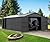 Domi 12x25FT Outdoor Metal Garage Shed, Extra Large Carport with Skylights & Dual-Entry, Backyard Storage Shed for Car, Truck, Lawn Mower and Tool, Dark Grey