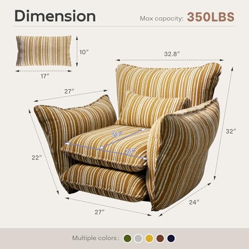 Sillón Chenille Amarillo con Respaldo Lumbar miniatura 2