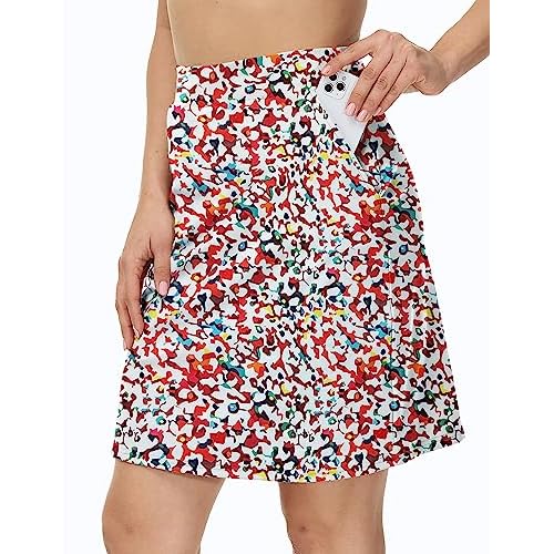 Cakulo Modest Knee Length Swim Summer Casual Skorts Skirts for Women Fashion Athletic Tennis Golf 20" Skirt Pocket