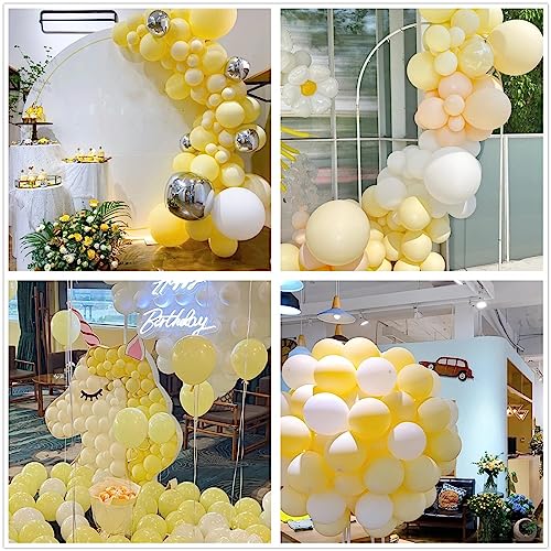 Image of 412pcs Pastel Yellow Balloon Garland Arch Kit 18 12 10 5 Inch Different Sizes Light Yellow Latex Balloons for Baby Shower Birthday Anniversary Wedding Gender Reveal Sunflower Party Decoration