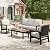 MIXPATIO 4-Piece HDPE Outdoor Patio Conversation Set, All-Weather Wicker Patio Furniture Set, Waterproof & UV-Resistant, Thick Cushions for Backyard, Deck, Garden, Porch, Balcony - Beige