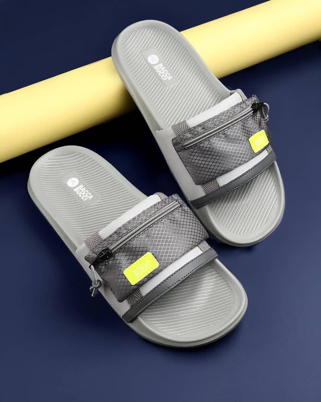 Image of Bacca Bucci Stash Slide for Men | Cushioned EVA Slide Slippers with Hidden Pocket | Comfortable, Lightweight & Stylish Slides