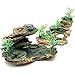 IBWell Aquarium Ornament Rock Cave Landscape Artificial Mountain View Stone with Moss Tree Fish Tank Decoration
