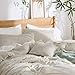 Bedsure Beige Oversized Queen Comforter Set - 4 Pieces Pinch Pleat Bed Set, Down Alternative Bedding Sets for All Season, 1 Comforter, 2 Pillowcases, 1 Decorative Pillow