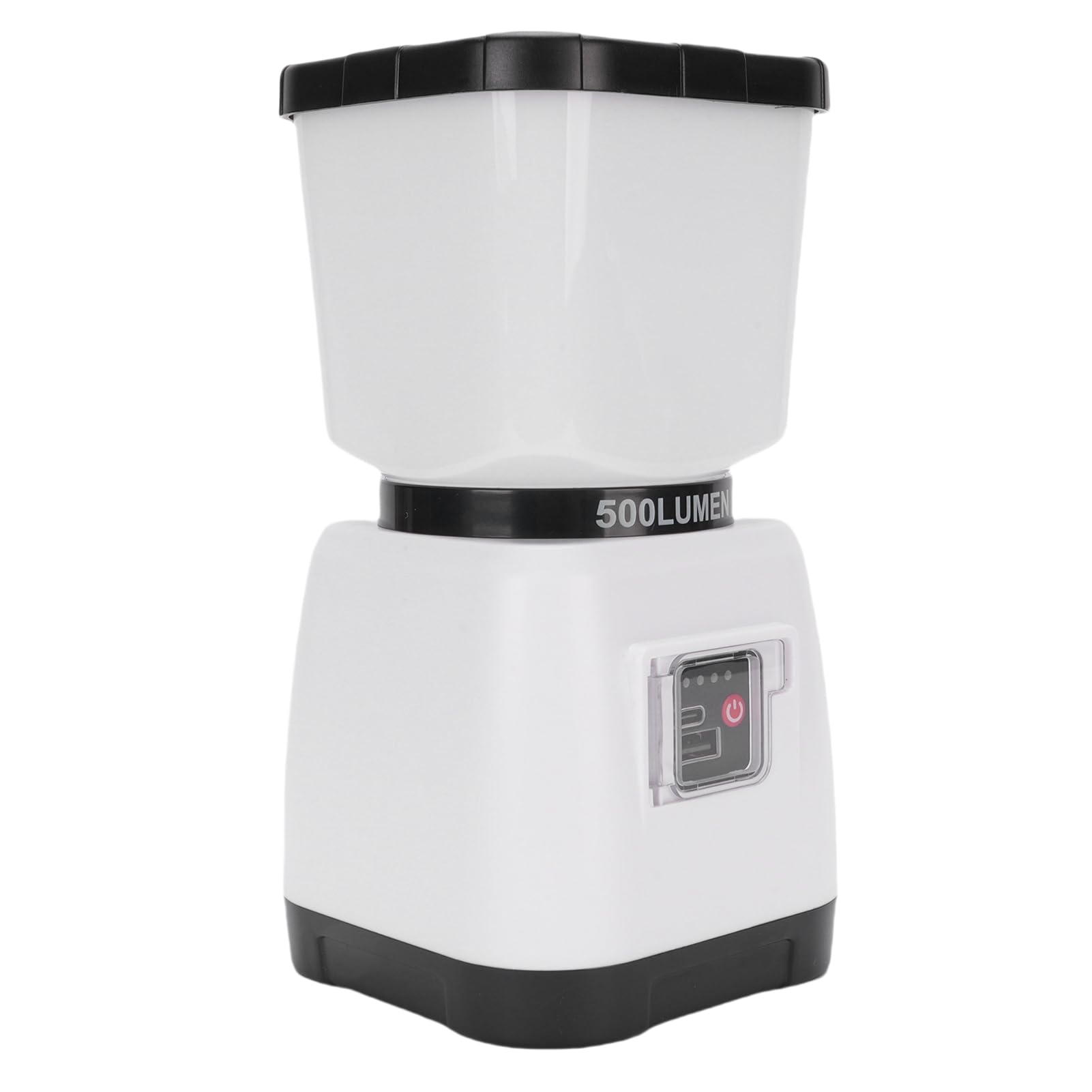 ASHATA Lampada da Campeggio Ricaricabile con Manovella, 6000mAh (WHITE)