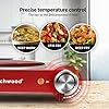 Hot Plate, Techwood Single Burner for Cooking, 1200W Portable Infrared Ceramic Electric Stove with Adjustable Temperature, 7.1” Cooktop for Home/RV/Camp, Compatible for All Cookwares, Red #3