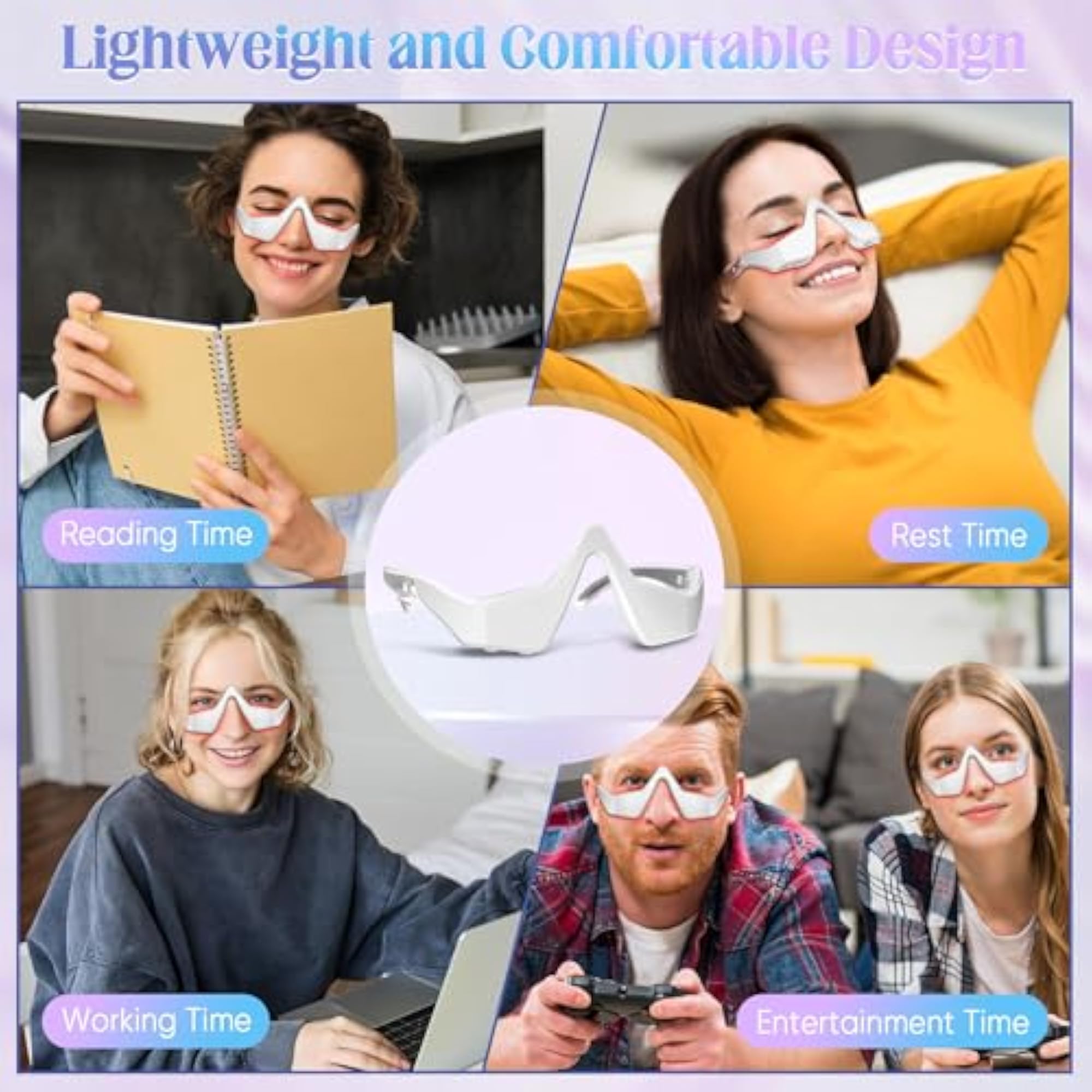 Under Eye Light Therapy Massager Glasses, Eye Fatigue Relief