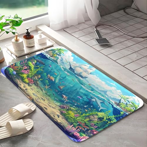 Tapis de Bain en Mousse à Mémoire Absorbant Séchage Rapide L - 6