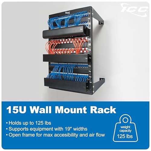 ICC Wall Mount Rack 18" D 15RMS by ICC - Used condition - Image 2