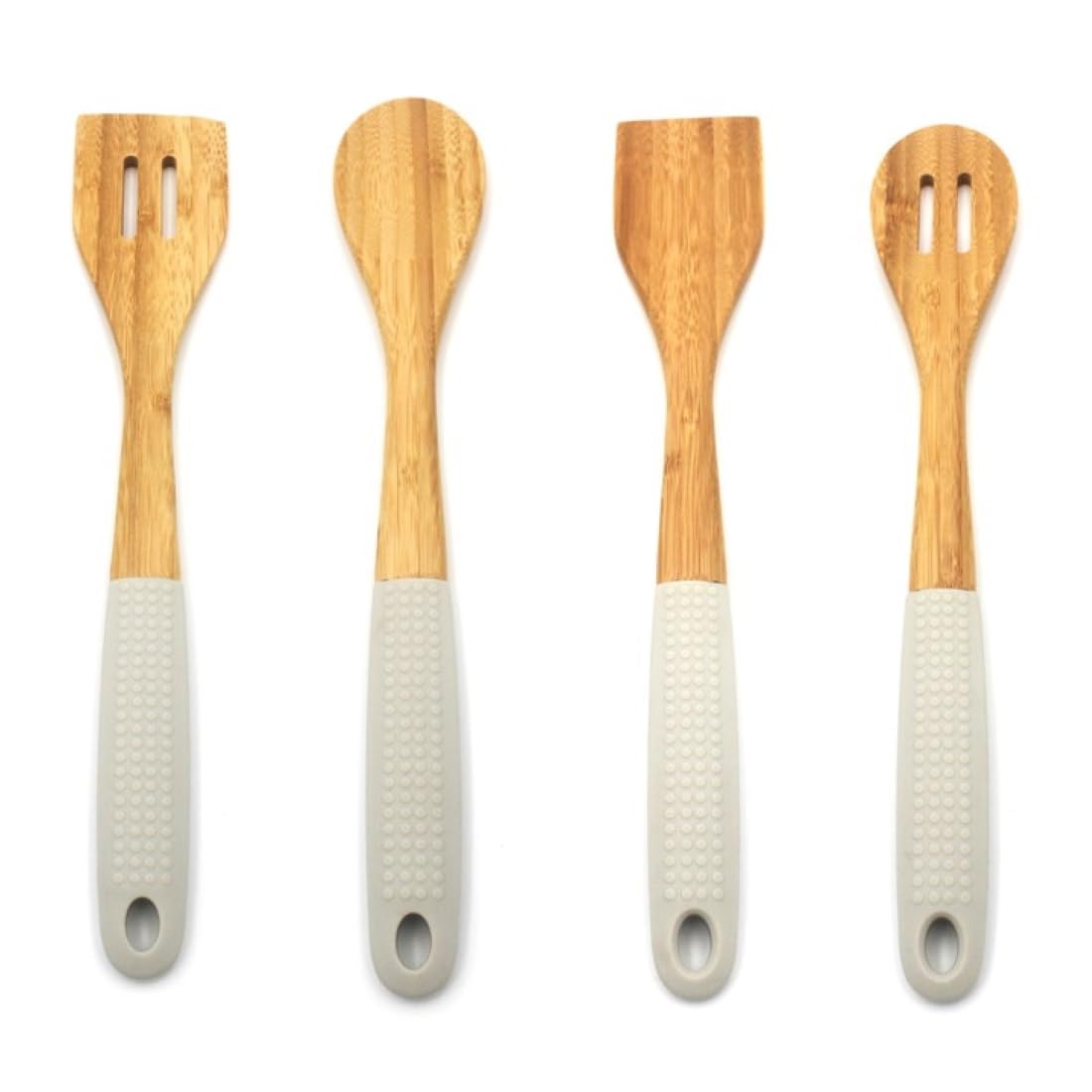– Auroware Bamboo Wood Kitchen Utinsels Set of 4-Piece Eco-friendly, Non-toxic, Heat Moisture Resistance, Natural cooking with Solid grip