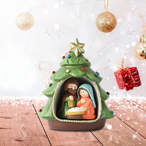 Hodao Nativity Sets For Christmas Indoor Christmas Nativity Sets Decorations Christmas Nativity Set Decor Holy Family Nativity Scene For Xmas Decor Gift - Christmas Party Home Decorations(Green) #TOP3