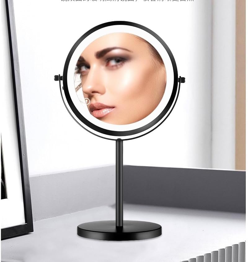 Sided LED Makeup, Desktop with Light, Metal Magnifying Glass, Charging, Portable image 5