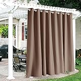 RYB HOME Outdoor Curtains Waterproof - Sun Blocking Curtains Privacy Outside Curtains for Garage...