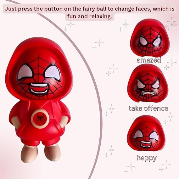 Image of WOYAX Face Changing Keychain with 3 Expressions 3D Cartoon Character ABS Toy Key Holder Unisex Keychain for Bags, Cars & Gifts Cute Action Figure for Kids & Adults