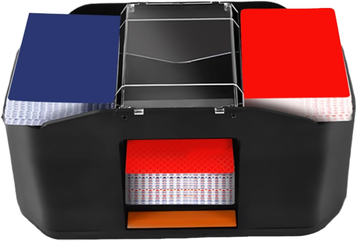 Electric Card Shufflers – Automatic Game Tool, USB Charging Machine | Fast Casinos Shuffle Unit, Noise-Reducing Dealer Device, Duals-Deck Tabletop Spinner, Compact Durablee Playing Equipment for Card