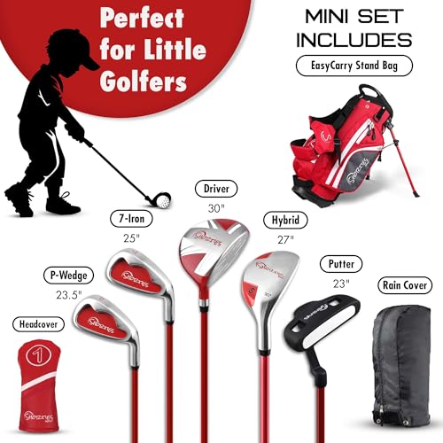 Junior Golf Club Set with Stand Bag – Ages 3-5