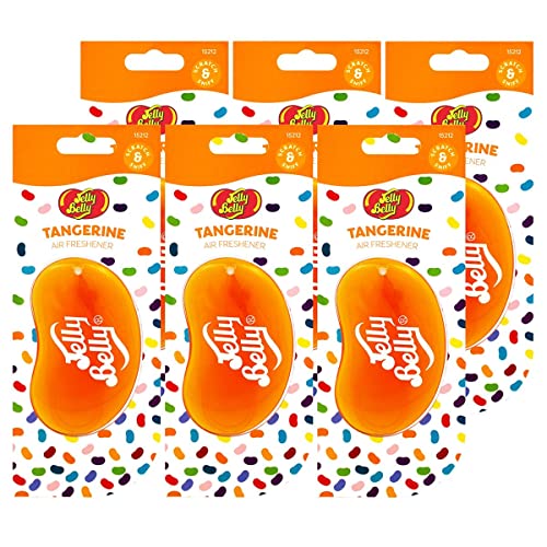 Image of Jelly Belly 15212 - Tangerine 3D x6 - 6 SINGLE PACKED AIR FRESHENERS - SKA AUTOMOTIVE SPECIAL