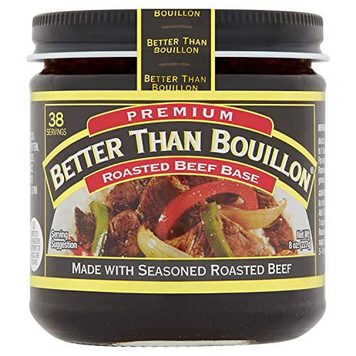 Better Than Bouillon Premium Roasted Beef Base, Made with Seasoned Roasted Beef, Blendable Base for Added Flavor, 38 Servings Per Jar (8 Ounce (Pack of 2))