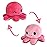 TeeTurtle - The Original Reversible Octopus Plushie - Light Pink Happy + Dark Pink Wink - Cute Sensory Fidget Stuffed Animals That Show Your Mood